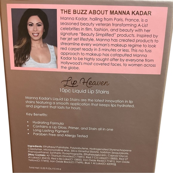 Manna Kadar Lip Heaven Liquid Lip Stains & Plaid Makeup Bag - Picture 4 of 4